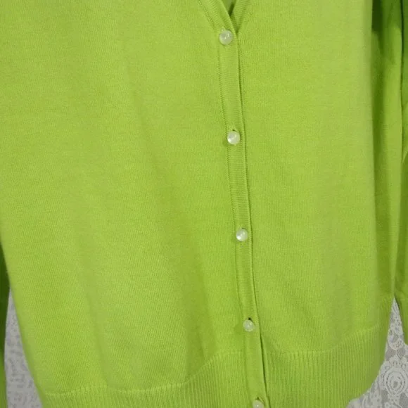 Green Knit Cardigan Sweater - Picture 2 of 2